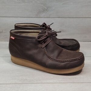 Clarks Mens Stinson  Leather High Top Chukka Boots beeswax  shoes sz 9.5M
